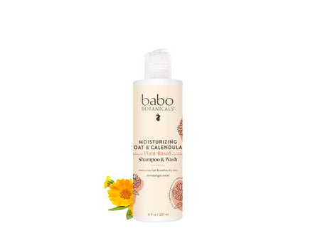 Babo Botanicals shampoo bottle on a white background