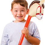 2PCS Inflatable Pony Stick Horse Costume - Halloween/Western Cowboy/Horse Baby Shower Birthday Party Decorations - 37 Inches (Red)