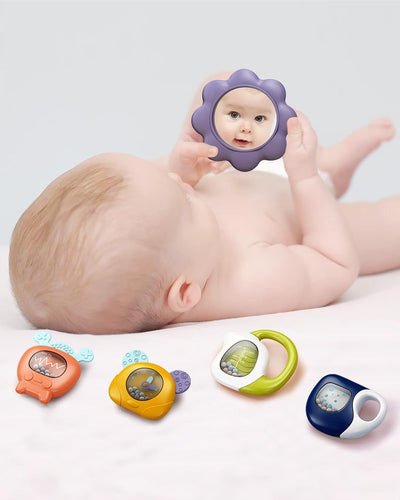 dearlomum Baby Play Mat Baby Gym,Funny Play Piano Tummy Time Baby Activity Mat with 5 Infant Sensory Baby Toys & 4 Wrist Rattle Socks, Boy & Girl Gifts for Newborn Baby 0 to 3 6 9 12 Months(Blue)