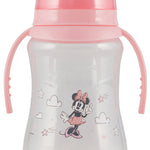 Disney 2 Pack 10 Ounce Baby Bottles with Character Prints and Colored Covers with Double Handle - BPA Free and Easy to Clean