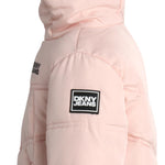 DKNY Infant Toddler Baby Girls' Winter Jacket - Fleece Lined Quilted Bubble Puffer Parka Coat for Girls (Sizes:12M-4T), Size 12 Months, Pink/Blush