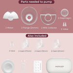 Momcozy M5 Hands-Free Wearable Breast Pump, Double-Sealed Flange for Baby-Like Comfort, 3 Modes & 9 Suction Levels, Portable Electric Pump – 24mm, 2-Pack Cozy Red
