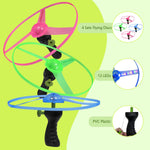 M.best 4 Sets LED Flying Set, Fun Flying Saucers Toys for Kids with Flashing Lights, Flying Toy Outdoor Toys Glow in The Dark Party Supplies Party Favors for Kids 4-8 8-12