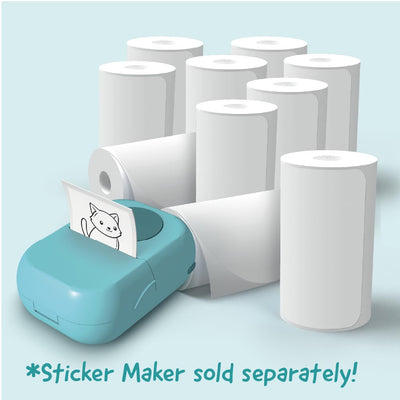 Hello Blink Sticker Maker Refill Pack – 10 Rolls: 5 Round, 5 Square – Makes 400 Custom Stickers – Compatible with Hello Blink Printer (Sold Separately) – Fun for Kids Aged 8+, DIY Craft Projects