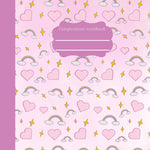 Cute and Coquette Composition Notebook Pink cover: Aesthetic Colored Wide Ruled Journal for Kids