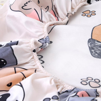 KWLOVER Soft Doggy Cute Puppy Doggies Printed Fabric Crib Sheet for Boys Girls,2 Pack Crib Mattress Sheets or Toddler Bed Sheet, Baby Bassinet Sheets Fitted Crib Sheet (Cream)