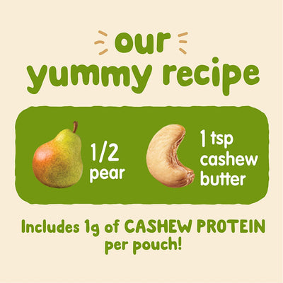 Happy Baby Organics Stage 2 Baby Food Pouches, Gluten Free, Vegan Snack, Nutty Blends, Pears & Cashew Butter, 3 Ounce (Pack of 12)