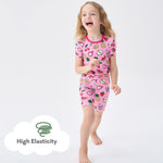 pureborn Baby Viscose From Bamboo Pajamas Set Pjs - Little Girl Short Sleeve Snug Fit Soft Sleepwear 2pcs Fruit Ice Cream 12-18 Months