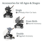 UPPAbaby Cruz V2 Stroller/Full-Featured Stroller with Travel System Capabilities/Toddler Seat, Bumper Bar, Bug Shield, Rain Shield Included/Declan (Oat Mélange/Silver Frame/Chestnut Leather)