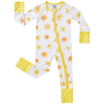 pureborn Baby Girls Sleeper Viscose from Bamboo Pajamas 2-Way Zipper Snug Fit Sleepwear Little Sun 0-3 Months