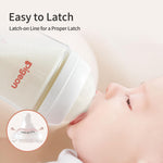 Pigeon PP Nursing Bottle Wide Neck, Anti-Colic, Streamlined Body, Natural Feel, Easy to Clean, 8.1 Oz(Pack of 4), Includes 4pcs M Nipples (3m+)