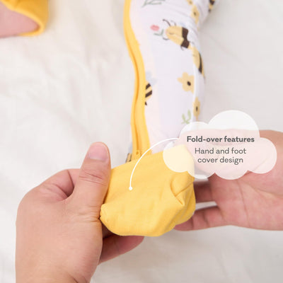 pureborn Baby Girls Sleeper Viscose from Bamboo Pajamas 2-Way Zipper Snug Fit Sleepwear Buzzy Bee 0-3 Months