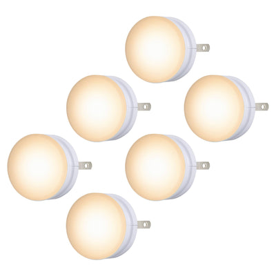 Lights By Night Mini LED Night Light, Plug-In, Dusk to Dawn Sensor, Warm White, Compact, Ambient Lighting, LED Lights for Bedroom, Bathroom, Nursery, Hallway, Kitchen, 45176, 6 Pack
