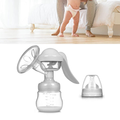 ZJchao Manual Breast Pump Strong Suction Low Noise Hand Held Breastfeeding Pump for Nursing Mothers Portable Easy to Use White 17x18cm