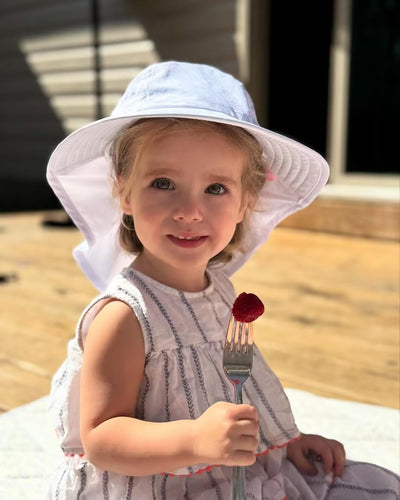 2-Pack Toddler Baby Sun Hat Summer UPF 50+ Protection for Boys Girls Kids Adjustable Beach Hats with Bucket Wide Brim Age 1-7 Years Outdoor(Small,Pink + White)