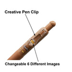 Maydahui 8 Pcs Cute Mini Bunny and Bear Pens Kawaii Rabbit Pen Retractable Short Small Pocket Size Changeable Images Black Ink for Purse Notebook Shcool Office