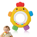 Easter Baby Teething Toys with Rattle for 3-6 6-12 Months, Food Grade Infant Newborn Teether, Baby Essentials Teething Relief, Baby Easter Basket Stuffers Gifts Toys