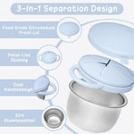 2 Pack Toddler Snack Cups, Baby Stainless Steel Snack Containers for Kids with Spill Proof Food Grade Silicone Lids & Handles 9 OZ No Spill Baby Snack Box for Mess-Free Snacking