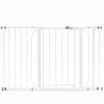 Regalo Safety 29-49" Easy Step Extra Wide Baby Gate for Doorways & Bottom of Stairs, Pressure Mounted Safety Gate with Door for Babies, Toddlers & Pets, White