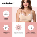 Motherhood Maternity Womens Hands Free Pumping Seamless Clip Down Nursing Bra for Breastfeeding, Essential Nude, Medium