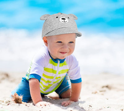 Sun Hat for Baby Boy Girl, Soft Cotton Hat for Baby Toddler, Kids Baseball Caps for Little boy Girl Spring Summer Sun hat (3-12 Months, Gray)