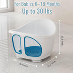GiggleGlow Baby Bath Seat for Babies 6-12 Months, Bath Tub for Baby with Non-Slip Suction Cups, Infant Bath Chair for Newborn, Quick-Dry Mesh (Blue & White)