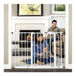 Regalo Safety 29-49" Easy Step Extra Wide Baby Gate for Doorways & Bottom of Stairs, Pressure Mounted Safety Gate with Door for Babies, Toddlers & Pets, White