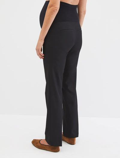 Motherhood Maternity Womens Bi-Stretch Secret Fit Belly Straight Leg Suiting Business Casual Pants, Core Black, XL US