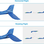 BooTaa 4 Pack LED Foam Airplane,17.5" Large Throwing Foam Plane, 2 Flight Mode Glider, Flying Toy for Kids, Gifts for 3 4 5 6 7 8 9 Years Old Boy, Outdoor Sport Toys Birthday Party Favors