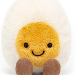 Jellycat Amuseables Boiled Egg Happy Stuffed Toy, Small 5.5 inches - Food Plush - Fun Gift Idea