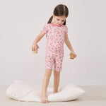 pureborn Baby Viscose From Bamboo Pajamas Set Pjs - Little Girl Short Sleeve Snug Fit Soft Sleepwear 2pcs Pink Floral 12-18 Months