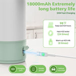 Portable Bottle Warmer for Travel - Fast Heating with 18000mAh Battery & 17OZ Large Capacity, Bottle Warmer On The Go with Dual Heating Modes for Breast Milk & Water, Ideal for Car & Airplane