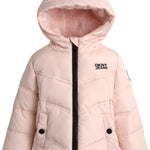 DKNY Infant Toddler Baby Girls' Winter Jacket - Fleece Lined Quilted Bubble Puffer Parka Coat for Girls (Sizes:12M-4T), Size 12 Months, Pink/Blush