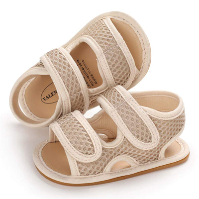 Timatego Baby Boys Girls Sandals Non Slip Soft Sole Outdoor Athletic Shoes Infant Toddler First Walker Crib Summer Shoes 3-18 Months, 04 Khaki, Baby Sandals 3-6 Months Infant