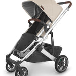 UPPAbaby Cruz V2 Stroller/Full-Featured Stroller with Travel System Capabilities/Toddler Seat, Bumper Bar, Bug Shield, Rain Shield Included/Declan (Oat Mélange/Silver Frame/Chestnut Leather)