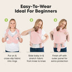 KeaBabies Baby Wrap Carrier Ring Sling - Easy to Wear, Adjustable D-Lite Baby Carrier Newborn to Toddler, Infant Carrying Shirt, Hands Free Bonding, Breathable Fabric Wearing Wrap (Dusty Pink)