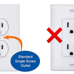 6-Pack Safety Innovations Self-Closing Outlet Covers (For Center Screw Outlets Only) - Measures 3"Wide x 4.75"High-An Alternative To Wall Socket Plugs for Child Proofing Outlets, (1-Screw), (White)