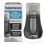 Babybrezza bottle and breastmilk warmer with packaging on a white background