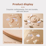 Baby Mobile for Crib, Montessori Baby Crib Mobile for Boys Girls for Bassinet, Nursery Decor for Infant Bedroom Hanging, Baby Mobile Soothe Toys -Gender Neutral Baby Gift (Beige)