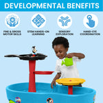 Spidey and His Amazing Friends Water Table by Delta Children | 3-Tier Activity Water Play Table with 11-Piece Toy Set | Water Sensory Table + Beach Toys for Backyard for Toddlers Ages 2+, Blue
