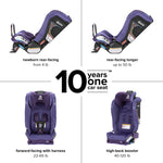 Diono Radian 3RXT SafePlus, 4-in-1 Convertible Car Seat, Rear and Forward Facing, SafePlus Engineering, 3 Stage Infant Protection, 10 Years 1 Car Seat, Slim Fit 3 Across, Purple Wildberry