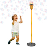 Tiki Torch Bubbler - Bubble Machine with Lights and Music, Bubble Blower and Wand, Rechargable Outdoor Toy for Kids Teens Adults, 4 Feet Tall, Includes 4oz Bubble Solution
