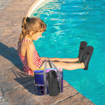 Gintenco Swim Fins, Kids Swim Training Fins for Lap Swimming, Travel Size Flippers with Mesh Bag, Silicone Swimming Fins for Kids Teens Adults Women Men