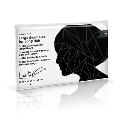 Long Hair Swim Cap - Swim Caps Cool - Stylish Swim Cap for Braids Weaves Dreadlocks - Bathing Cap - Silicone Shower Cap (Black L)