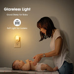 L LOHAS LED Night Lights Plug into Wall, [4 Pack] LED Night Light with Light Sensors, 30/60LM Nightlights for Kids Room, Soft White 3000K, 0.6W Automatic Plug in Wall Light for Bedroom, Hallway