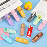 12 Pack Cute Retractable Pencil Erasers for Kids Bulk Kawaii Cartoon Fun Erasers for Teacher Class Rewards Favor School Supplies Home Office Party Gift Filling