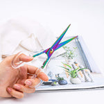 6.5" Clear Acrylic Scissors Rainbow Scissors Metal Blades Office Cutting Shears for Desk Craft Supplies Home Office School Accessories