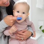 Ubbi Baby Silicone Finger Toothbrush with Storage Case, Food-Grade Platinum Silicone, Oral Care for Infants and Babies, 2 Pack, Polaris Blue