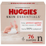 Huggies Size Newborn Diapers, Skin Essentials Baby Diapers, Size Newborn (6-9 lbs), 76 Count, Packaging May Vary