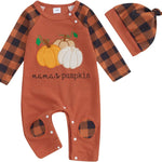 Ledy Champswiin 2Pcs Neutral Outfits Newborn Baby Boy Girl Pumpkin Romper Jumpsuit My 1st Halloween Clothes with Hat